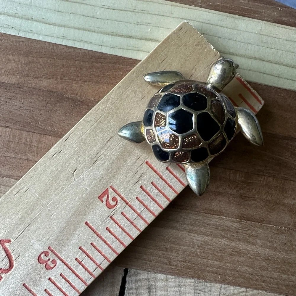 VTG RJ Graziano Flower Angel Turtle 4 Brooch Pins‎ 1.5-2.5 Inch Crystal Acrylic